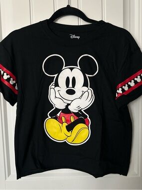 Disney Black Mickey Mouse Tee with Yellow & Red Accents